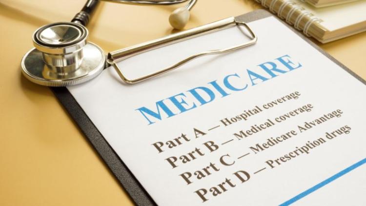 A form detailing all the different parts of Medicare.