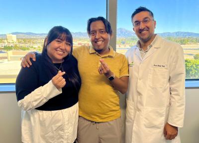 Brittany, Leonardo, and Dr. Shah at a recent appointment.