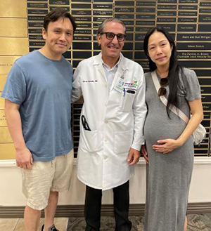 Ernest and Della with Dr. Shavelle the day of Ernest's discharge from Long Beach Medical Center. 