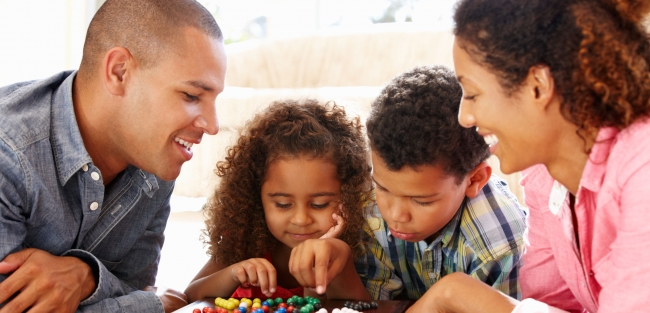 Image of a family playing a game