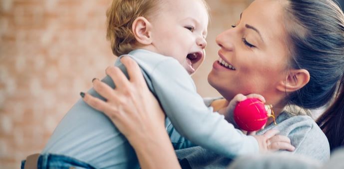 Image of a happy mom and toddler