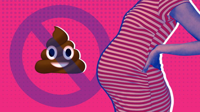 Graphic image to highlight pregnancy and constipation