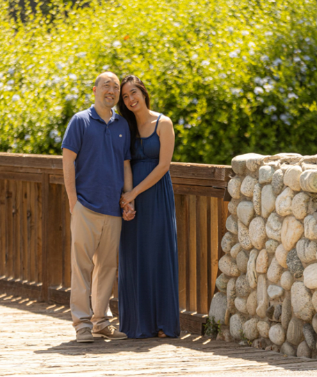 Kelly (left) with his wife reside in Orange County.